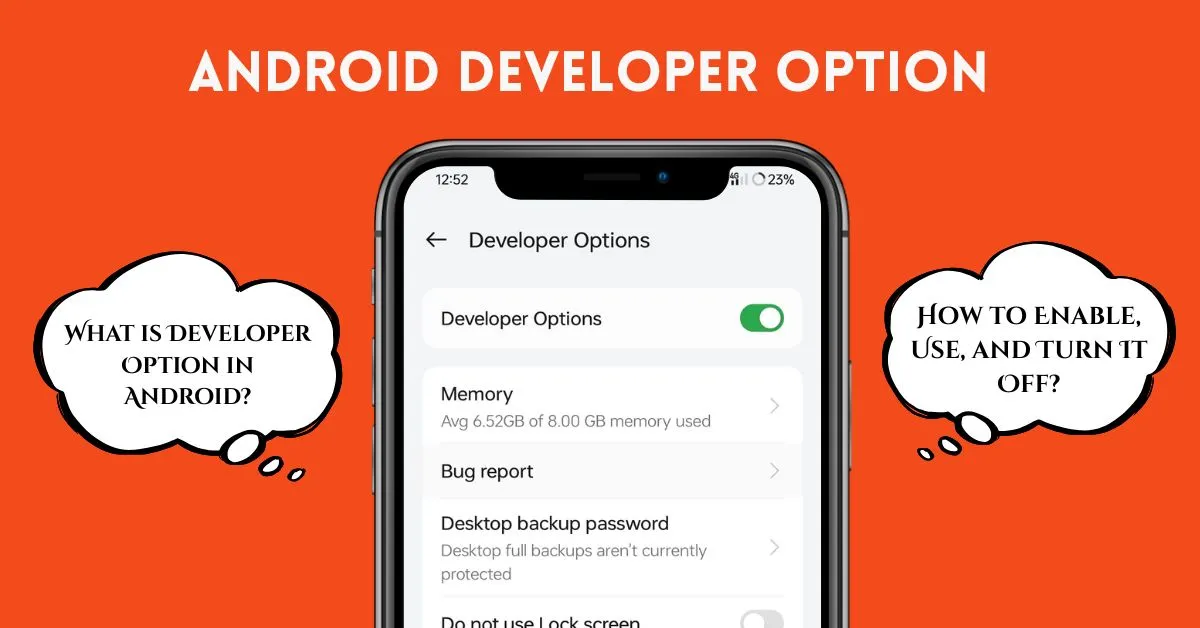Android developer option