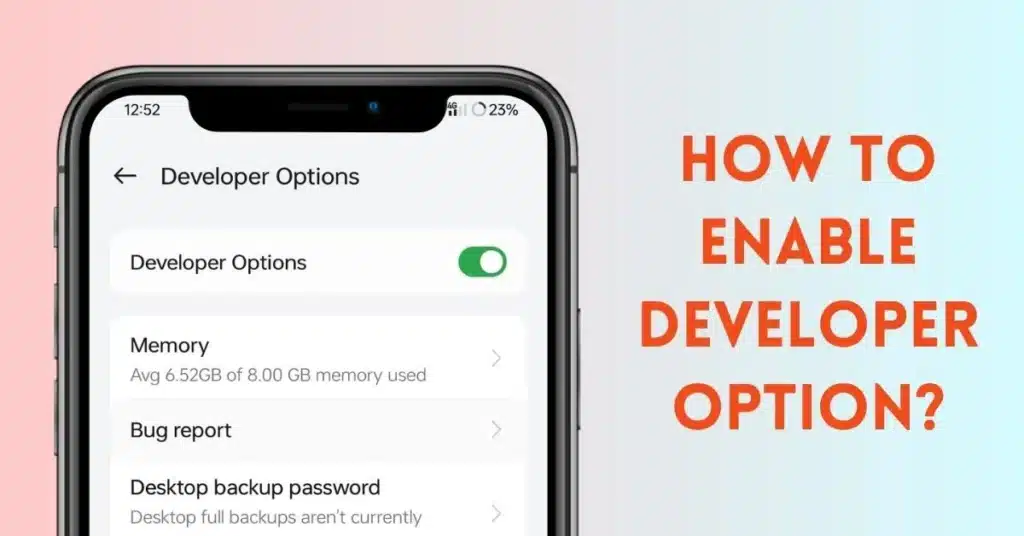 How to enable developer option