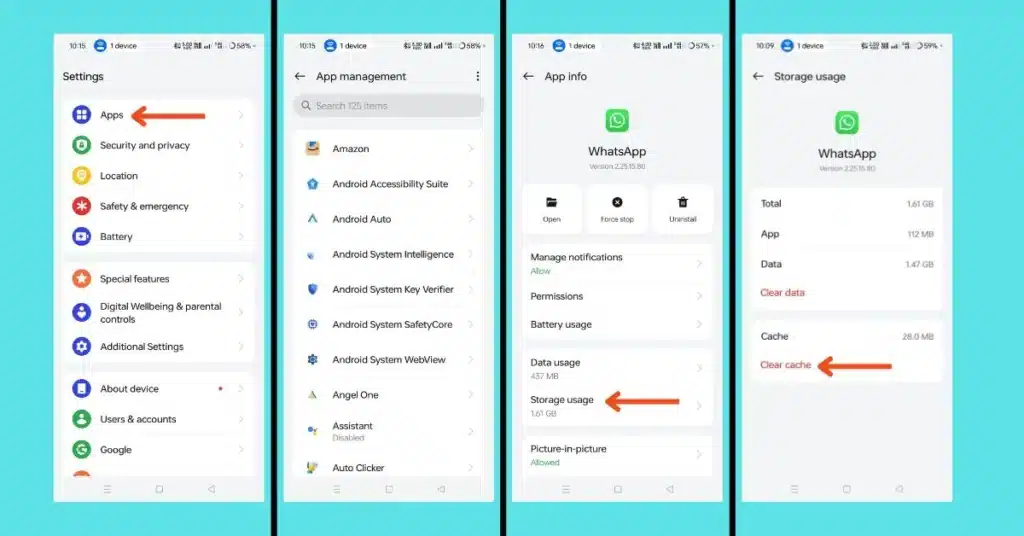 Steps to Clear Cache on Android