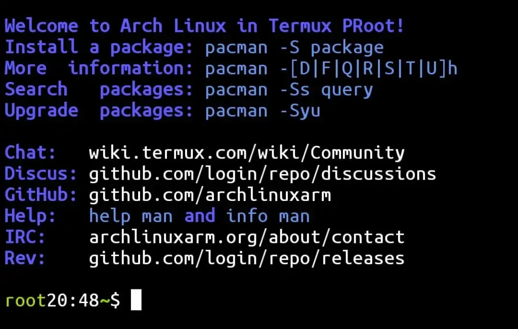 Arch Linux successfully installed