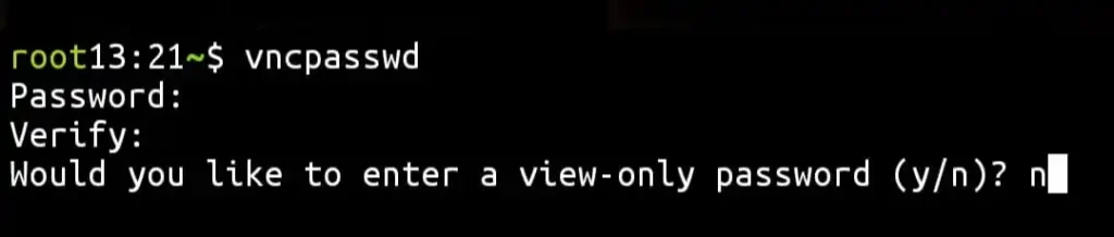 Set Vnc password