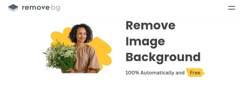 Remove.bg tool removing background from an uploaded image