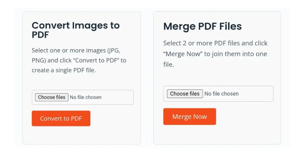 Achik.us merge PDF and image to PDF tool interface
