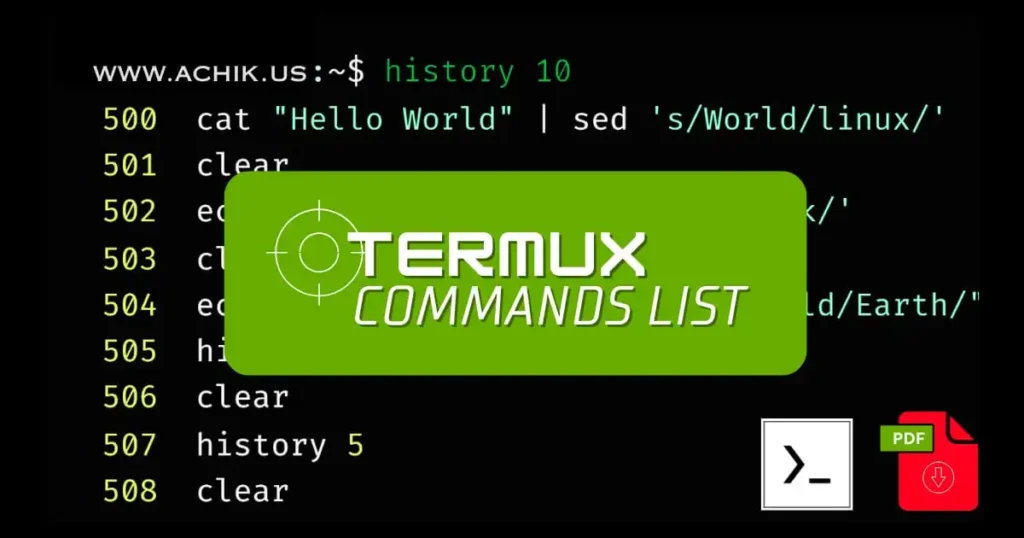 Termux commands list