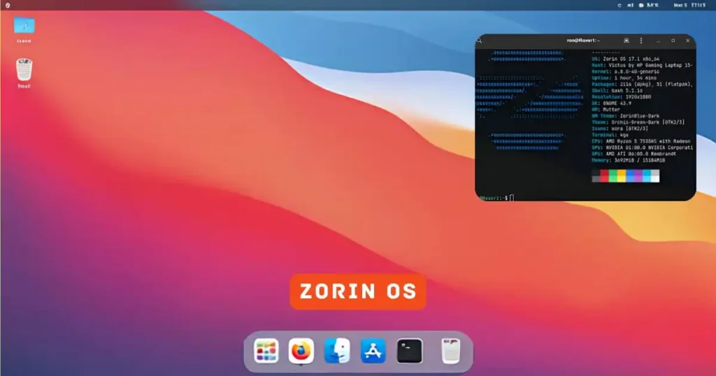 ZorinOS home screen