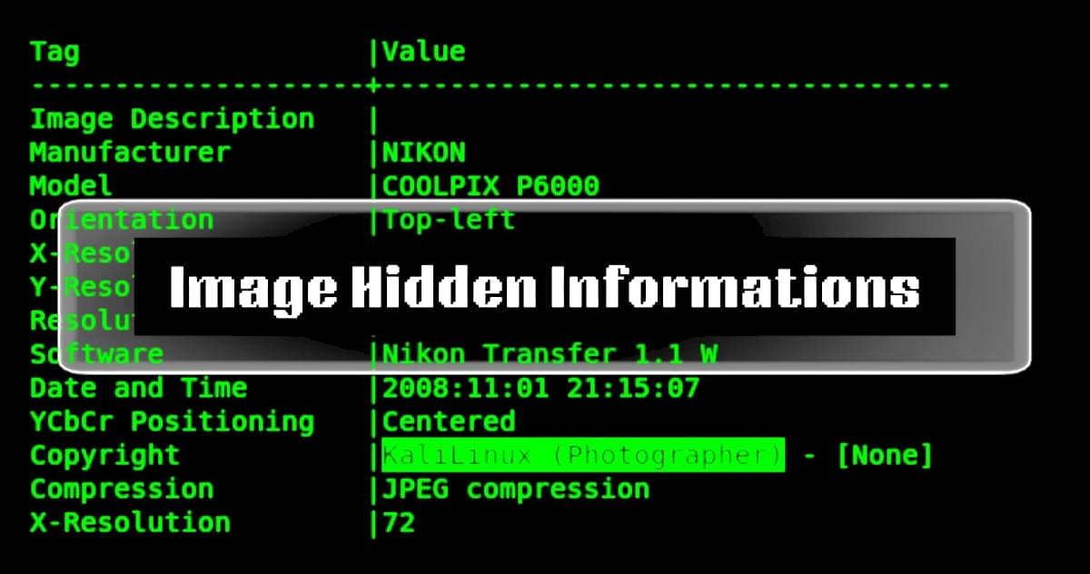 how to find image hidden informations