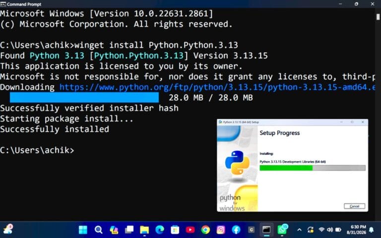 python in windows command prompt